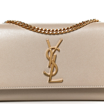 Saint Laurent Grain De Poudre Small Monogram Kate Satchel Sea Salt 9 of 13