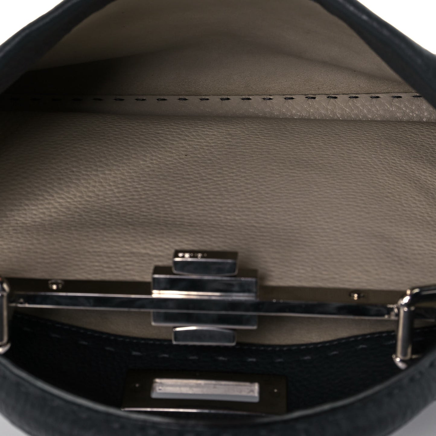 Cuoio Romano Selleria Bi-Color Medium Peekaboo Iconic Satchel Asfalto Latte