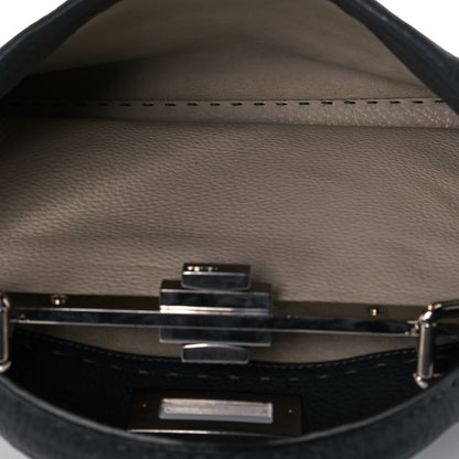 Fendi Cuoio Romano Selleria Bi-Color Medium Peekaboo Iconic Satchel Asfalto Latte 5 of 15