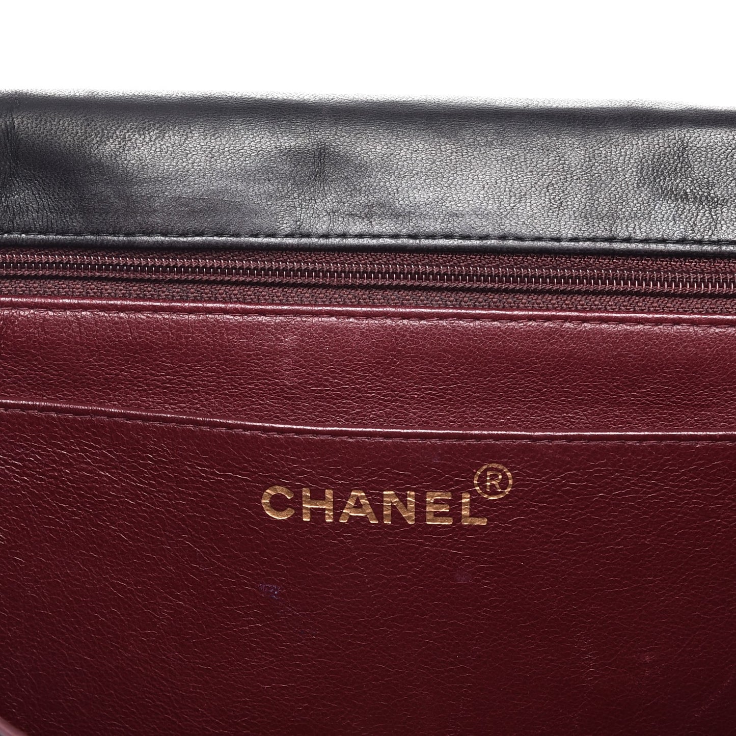 Lambskin Horizontal Quilt Jumbo Single Flap Black