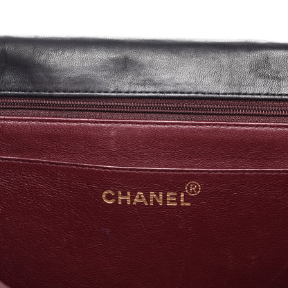 Chanel Lambskin Horizontal Quilt Jumbo Single Flap Black 6 of 14