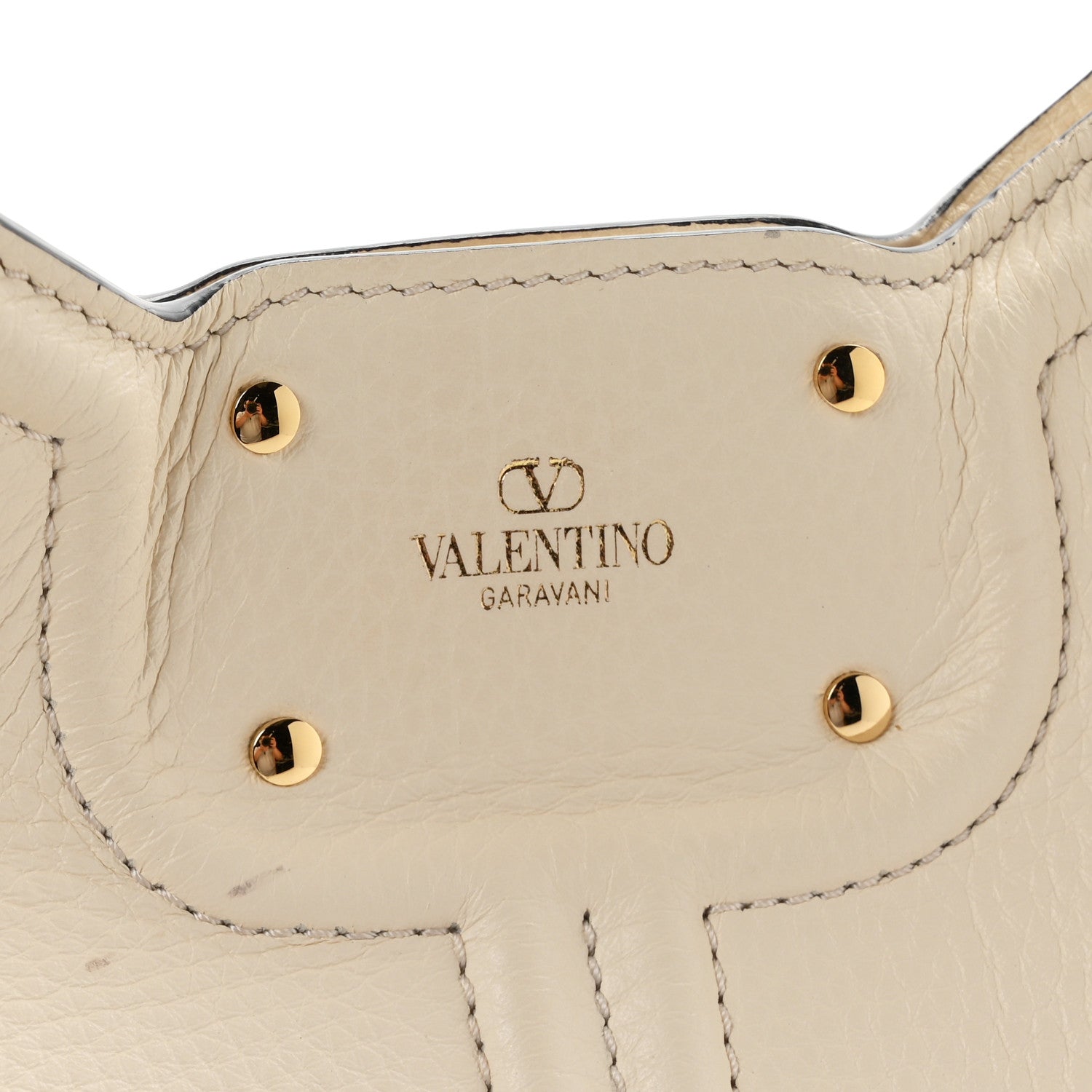 Valentino Garavani Grained Calfskin Vlogo Tote White 10 of 12