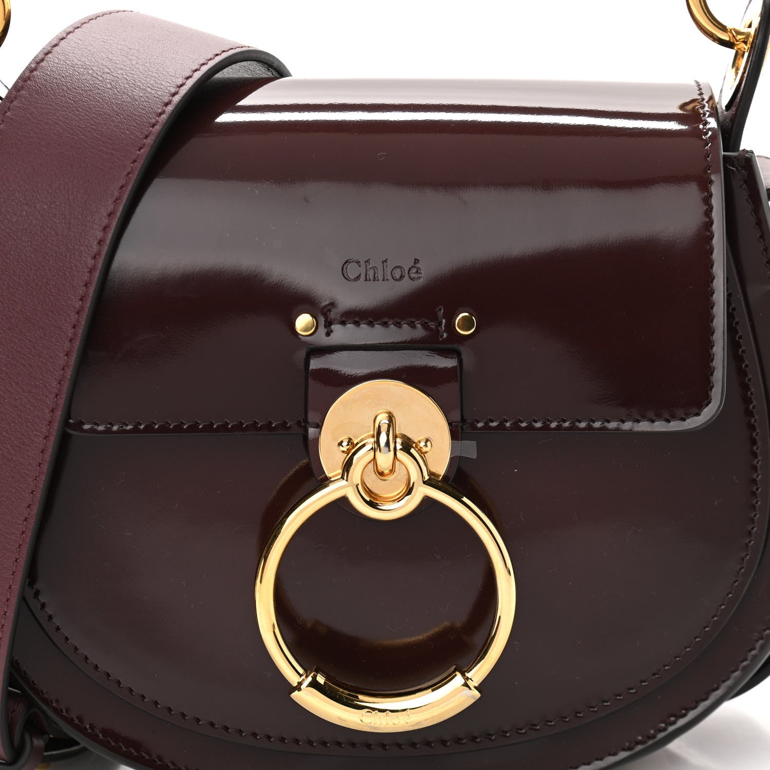 Chloe Spazzolato Sfumato Lambskin Calfskin Small Tess Bag Burnt Brown 8 of 13