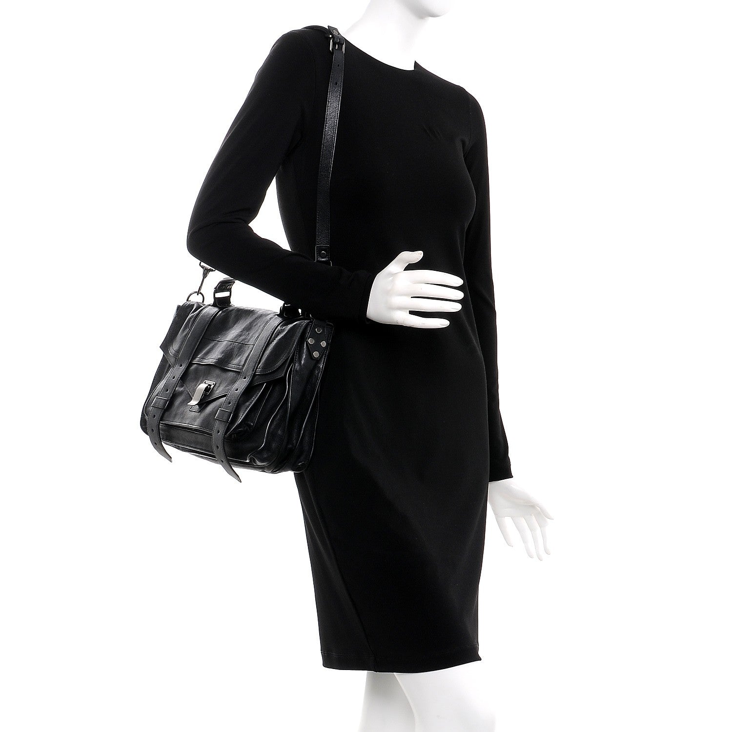 Proenza Schouler Lambskin Medium PS1 Satchel Black 2 of 8