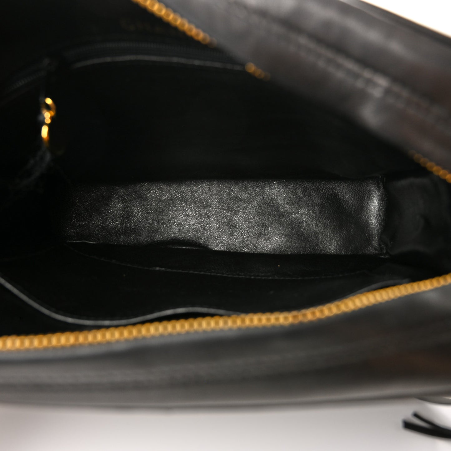 Lambskin Quilted Tassel Flap Camera Case Black