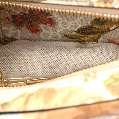 Gucci GG Supreme Monogram Water Flora Web Mini Ophidia Half Moon Hobo Beige White Multicolor 5 of 8