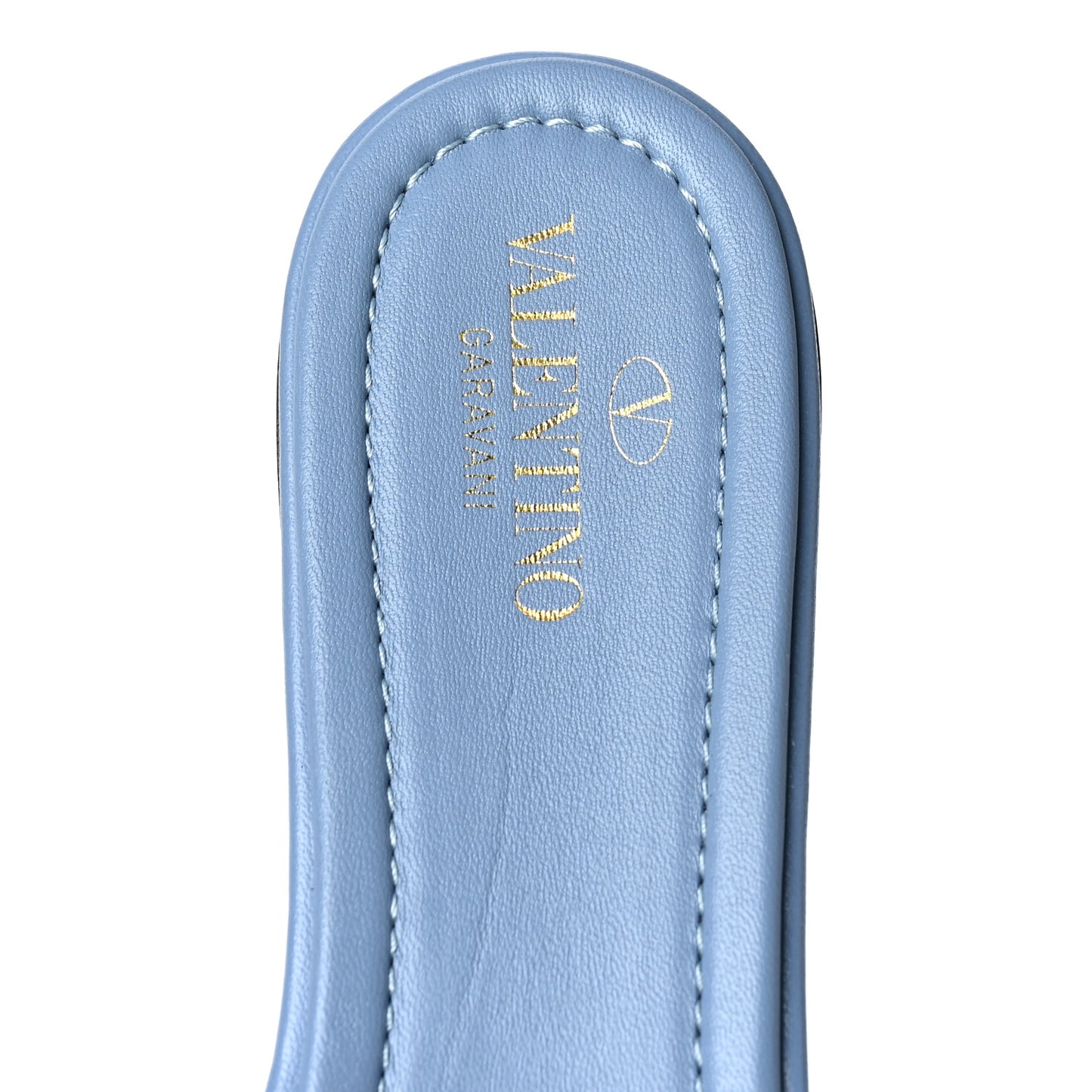 Nappa Roman Stud Flat Slide Sandals 39.5 Niagara