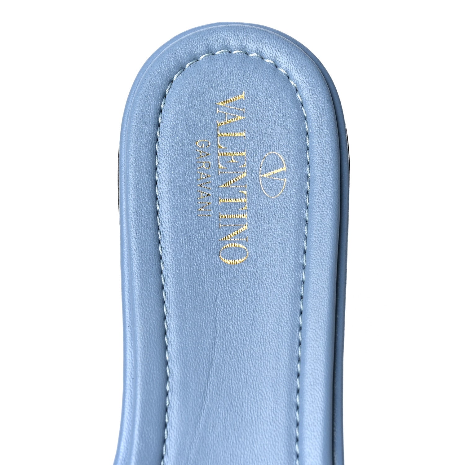 Valentino Garavani Nappa Roman Stud Flat Slide Sandals 39.5 Niagara 7 of 8