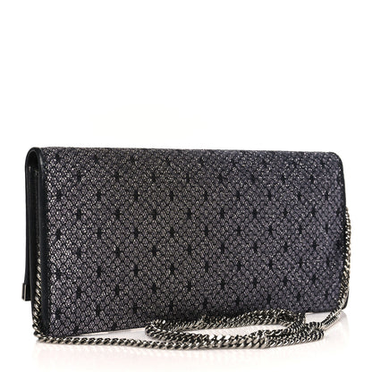 Jimmy Choo Glitter Milla Wallet on Chain Black Anthracite 3 of 8