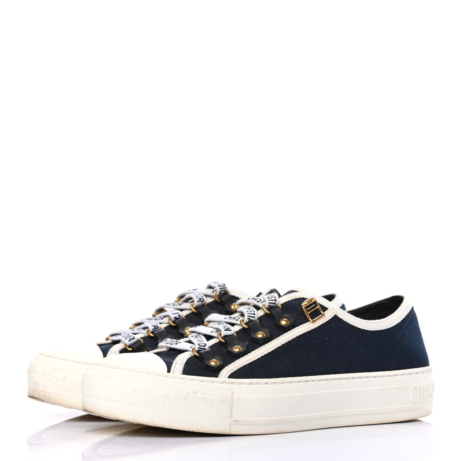 Christian Dior Canvas Walk'N'Dior Low Top Sneakers Black 3 of 8