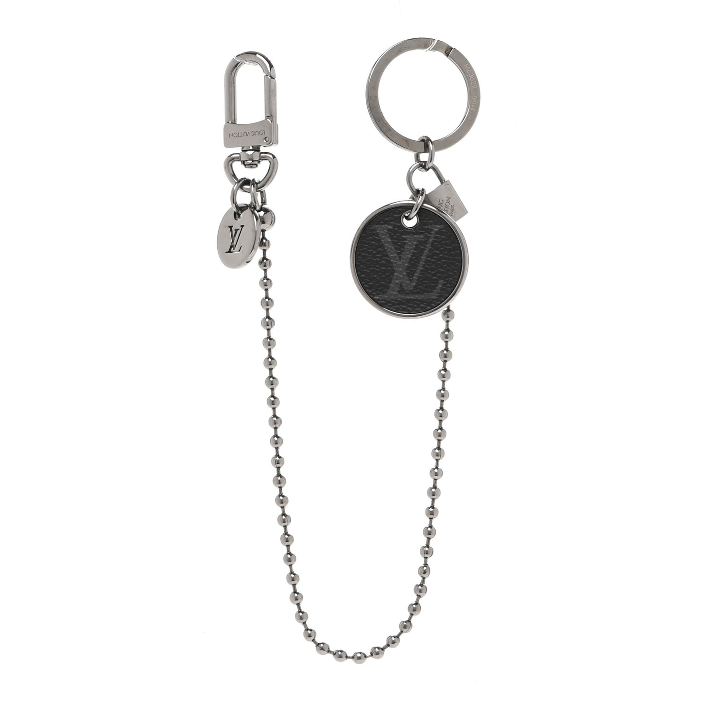 Calfskin Monogram Eclipse ID Pocket Key Chain Bag Charm and Key Holder