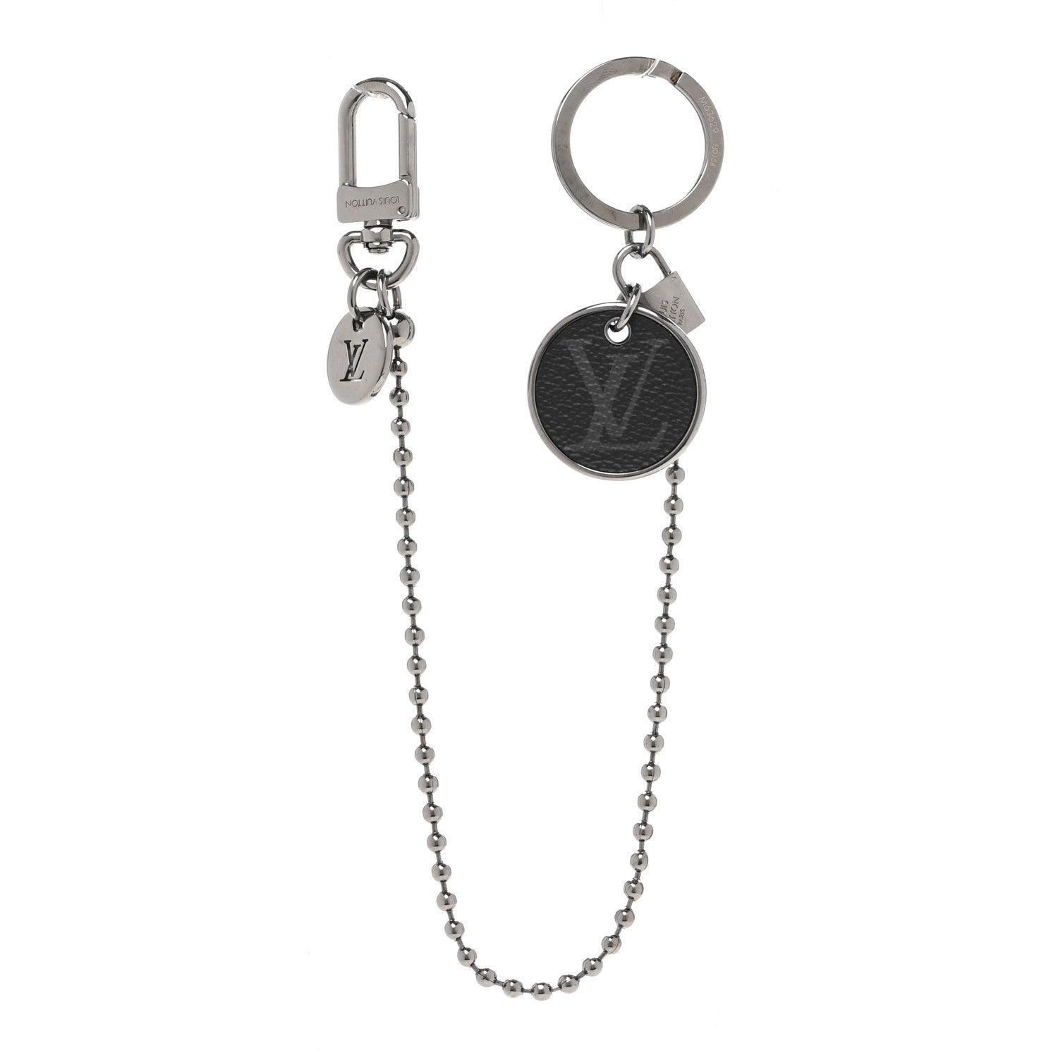 Louis Vuitton Calfskin Monogram Eclipse ID Pocket Key Chain Bag Charm and Key Holder 1 of 4