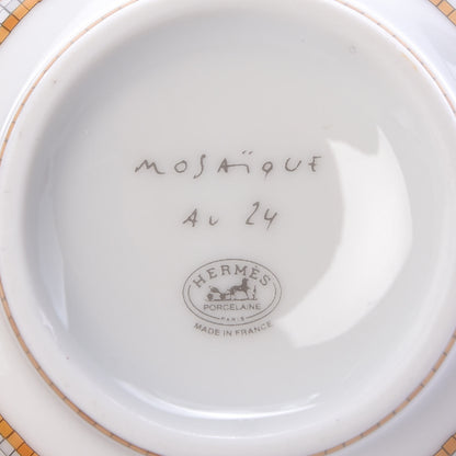 Hermes Porcelain Mosaique Au 24 Porcelain Tea Cup with Lid and Saucer 4 of 5