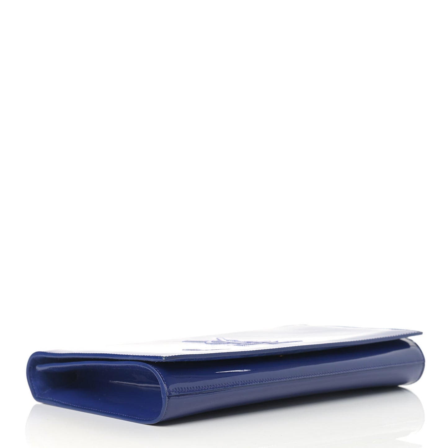 Patent Calfskin Monogram Large Belle De Jour Clutch Royal Blue