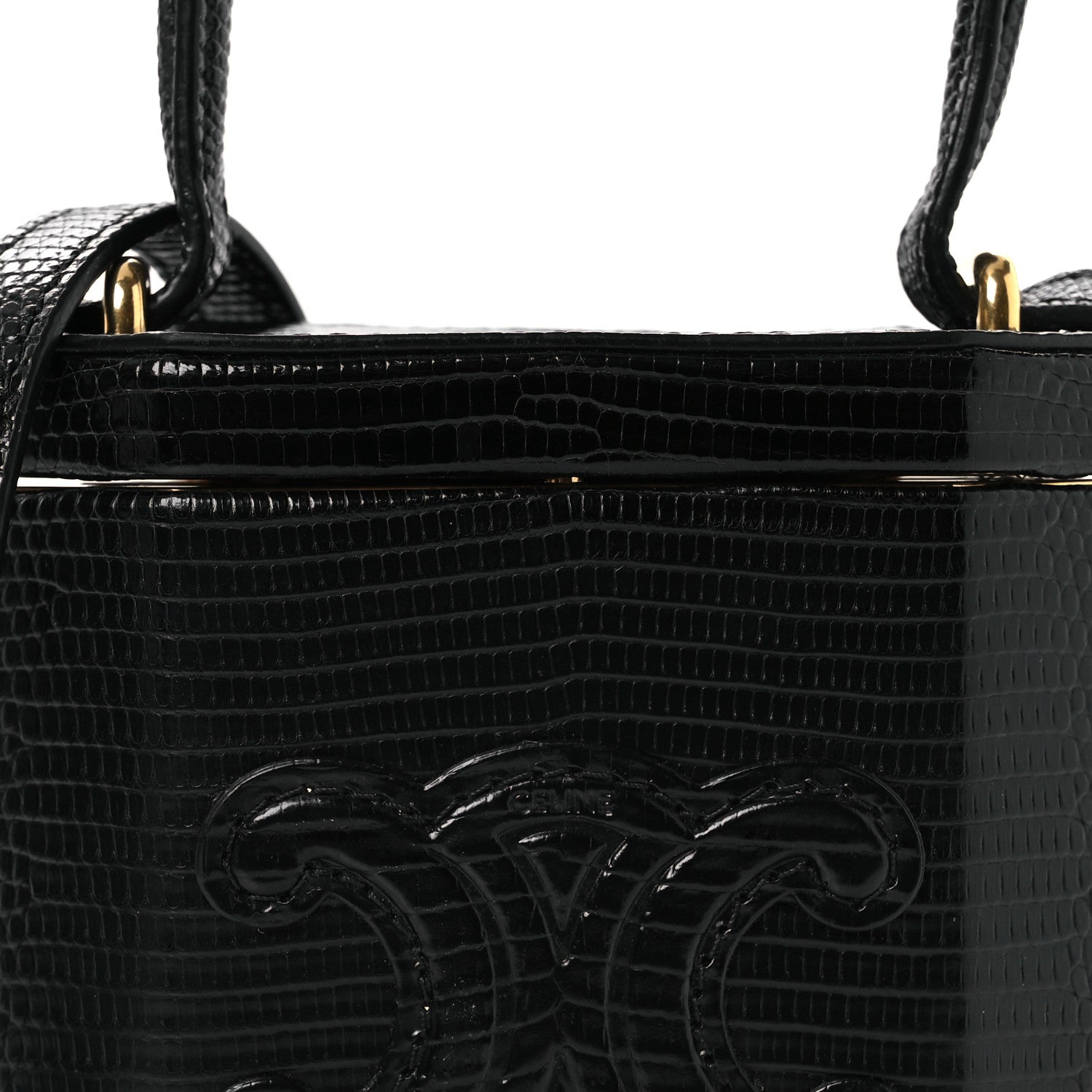 Celine Lizard  Triomphe Mini Vanity Case Black 8 of 11