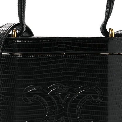 Celine Lizard  Triomphe Mini Vanity Case Black 8 of 11