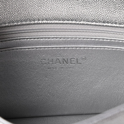 Chanel Metallic Caviar Quilted Mini Top Handle Rectangular Flap Silver 6 of 10
