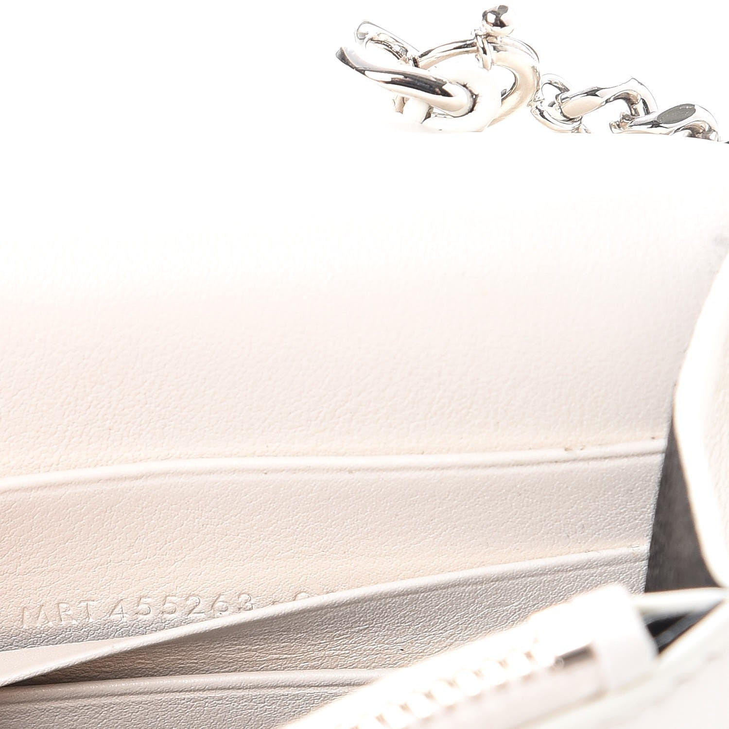 Saint Laurent Calfskin Bead Embellished Kate Monogram Tassel Chain Wallet White 7 of 7