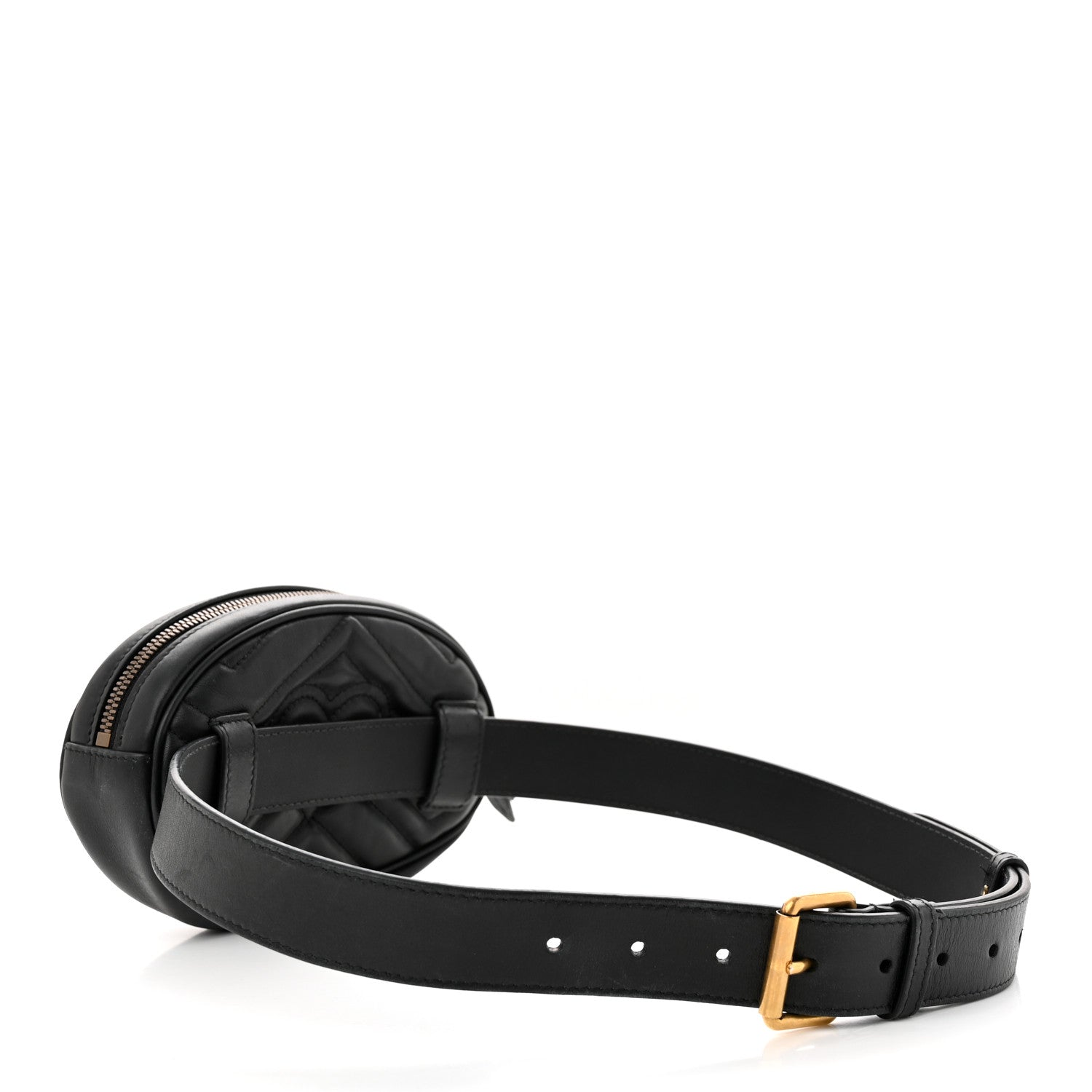 Gucci Calfskin Matelasse GG Marmont Belt Bag 85 34 Black 3 of 17