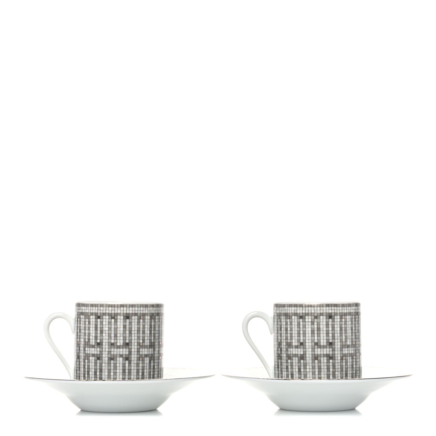 Porcelain Mosaique au 24 Coffee Cup and Saucer Set of 2