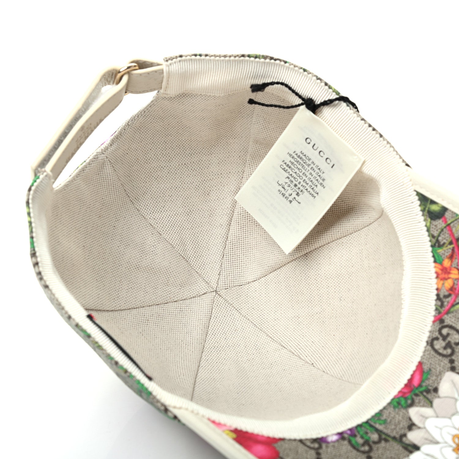Gucci GG Supreme Flora Claudia Baseball Hat 56 S White 5 of 8