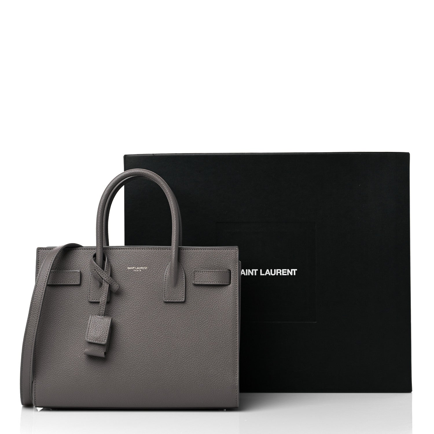 Saint Laurent Grained Calfskin Baby Sac De Jour Fog 12 of 12
