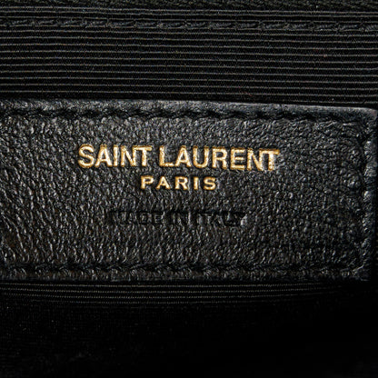 Saint Laurent Grain De Poudre Textured Mixed Matelasse Large Triquilt Monogram Satchel Black 7 of 11