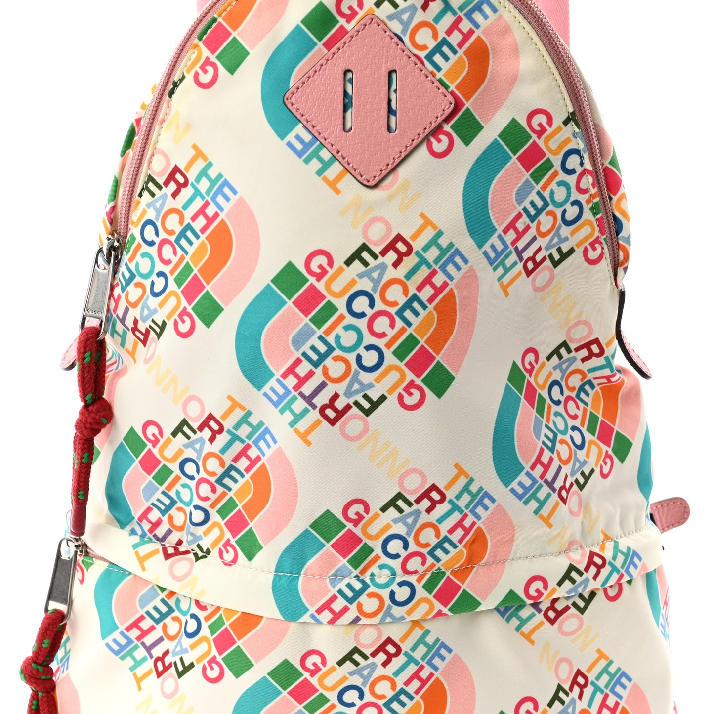 Gucci X THE NORTH FACE Econyl Nylon Medium Backpack Ivory Turquoise Wild Rose 1896166