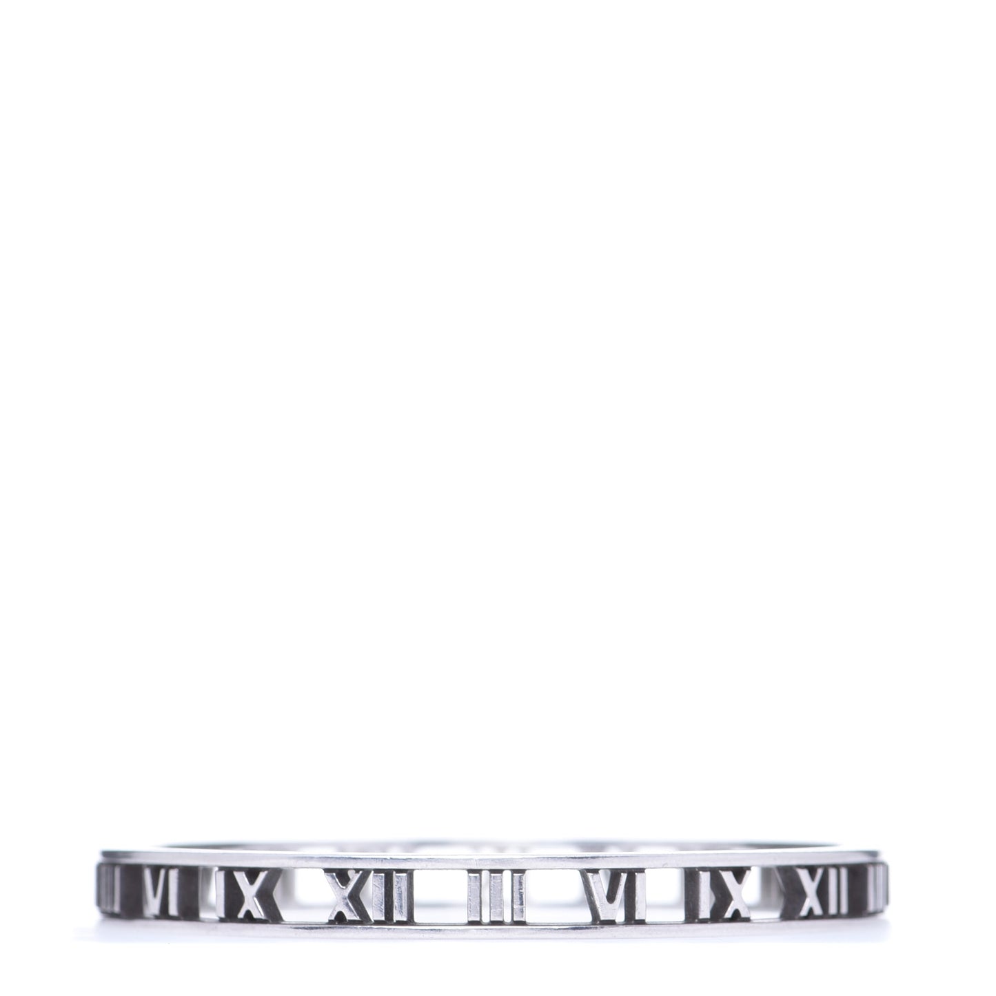 Sterling Silver Narrow Atlas Open Bangle Bracelet