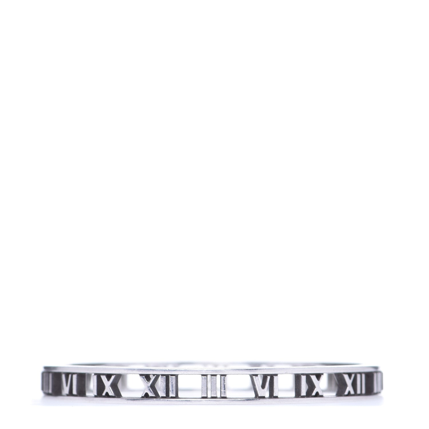 Tiffany Sterling Silver Narrow Atlas Open Bangle Bracelet 1 of 4