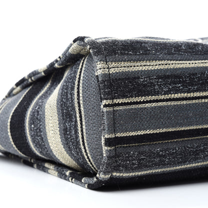 Chanel Striped Canvas Small Deauville Tote Dark Grey 6 of 10