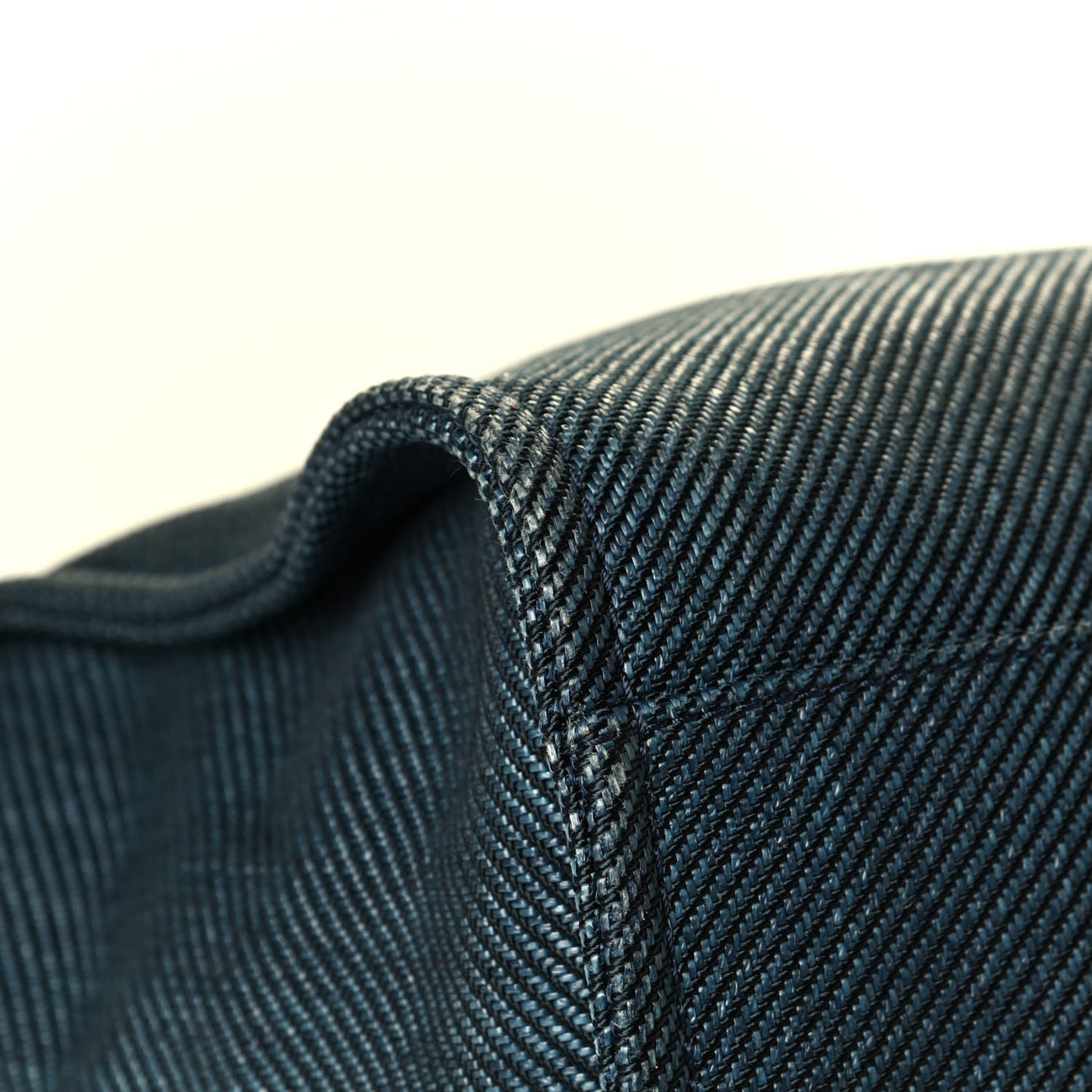 Mixed Fibers Calfskin Medium Deauville Tote Navy Blue
