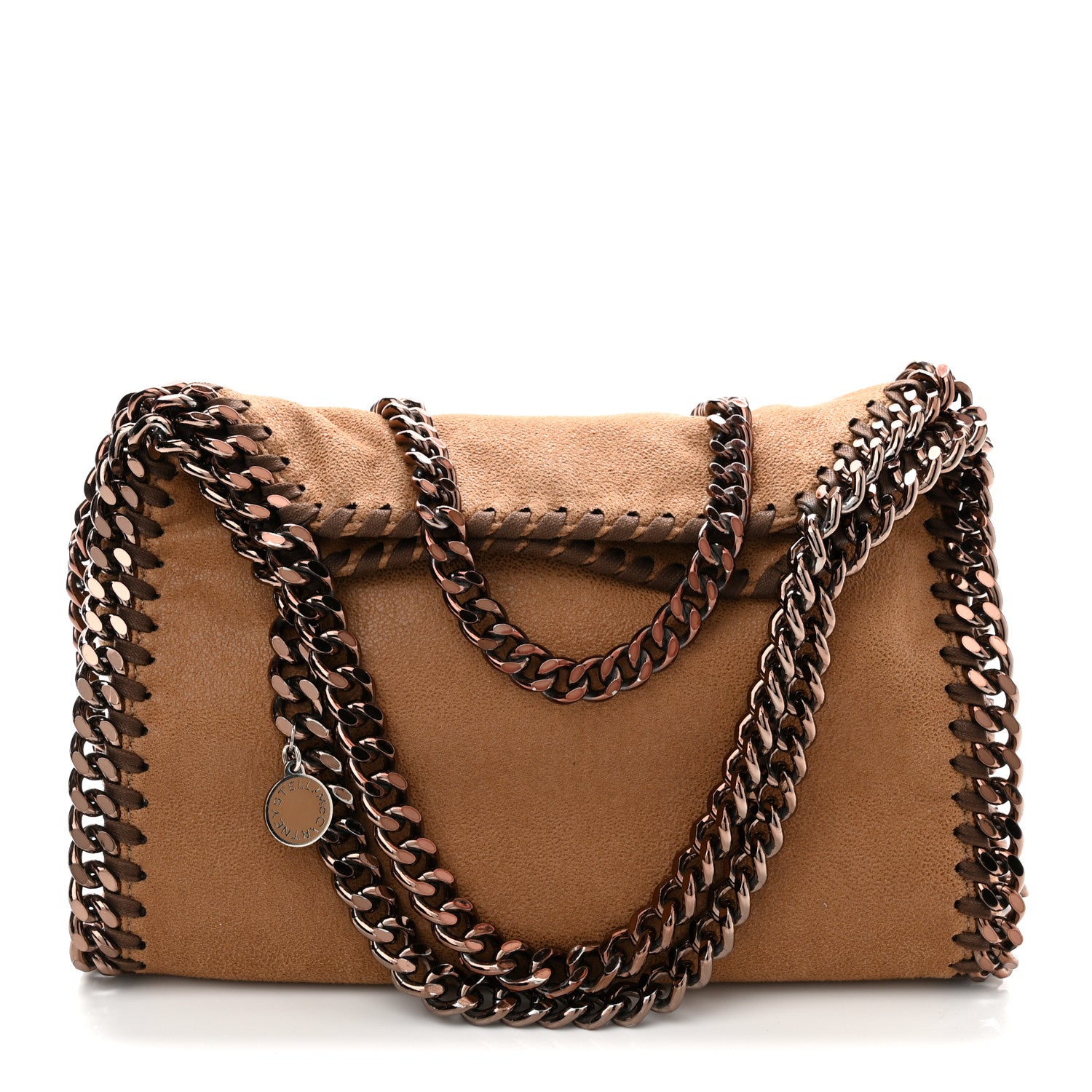 ボンバタ　サイデイラ Stella McCartney Shaggy Deer Mini Falabella Fold Over Tote Camel