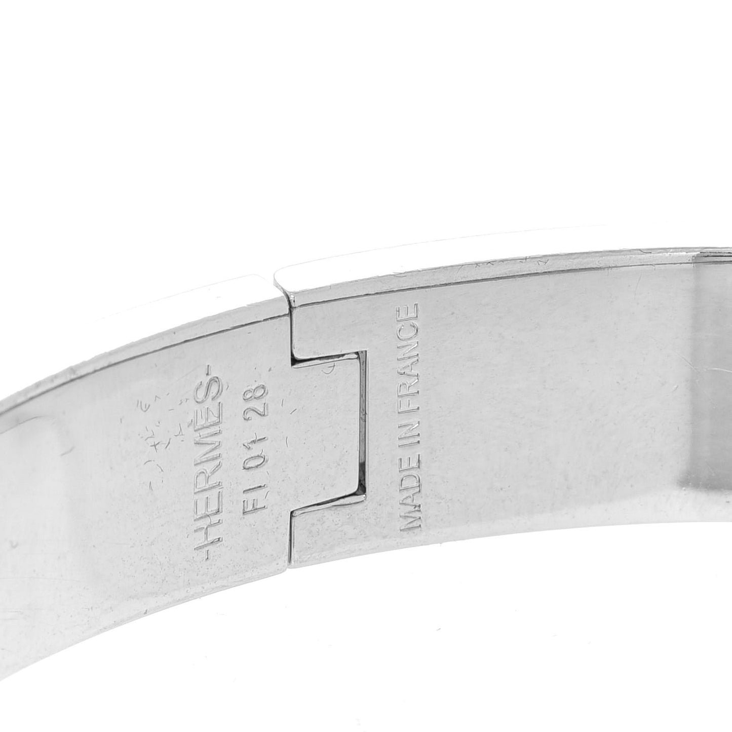 Enamel Narrow Clic Clac H Bracelet GM White