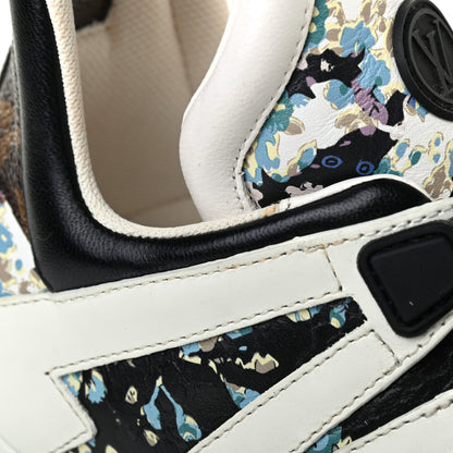 Louis Vuitton Flower Printed Calfskin Monogram LV Archlight Sneakers 35.5 Black Blue 12 of 13