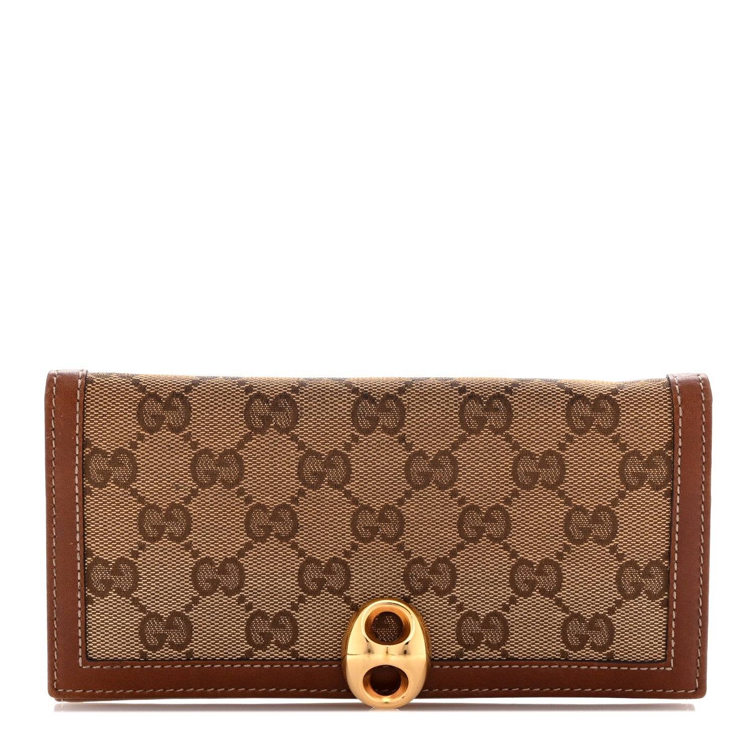 Gucci Guccissima Wave Continental Wallet Beige Ebony Brown Sugar 1 of 10