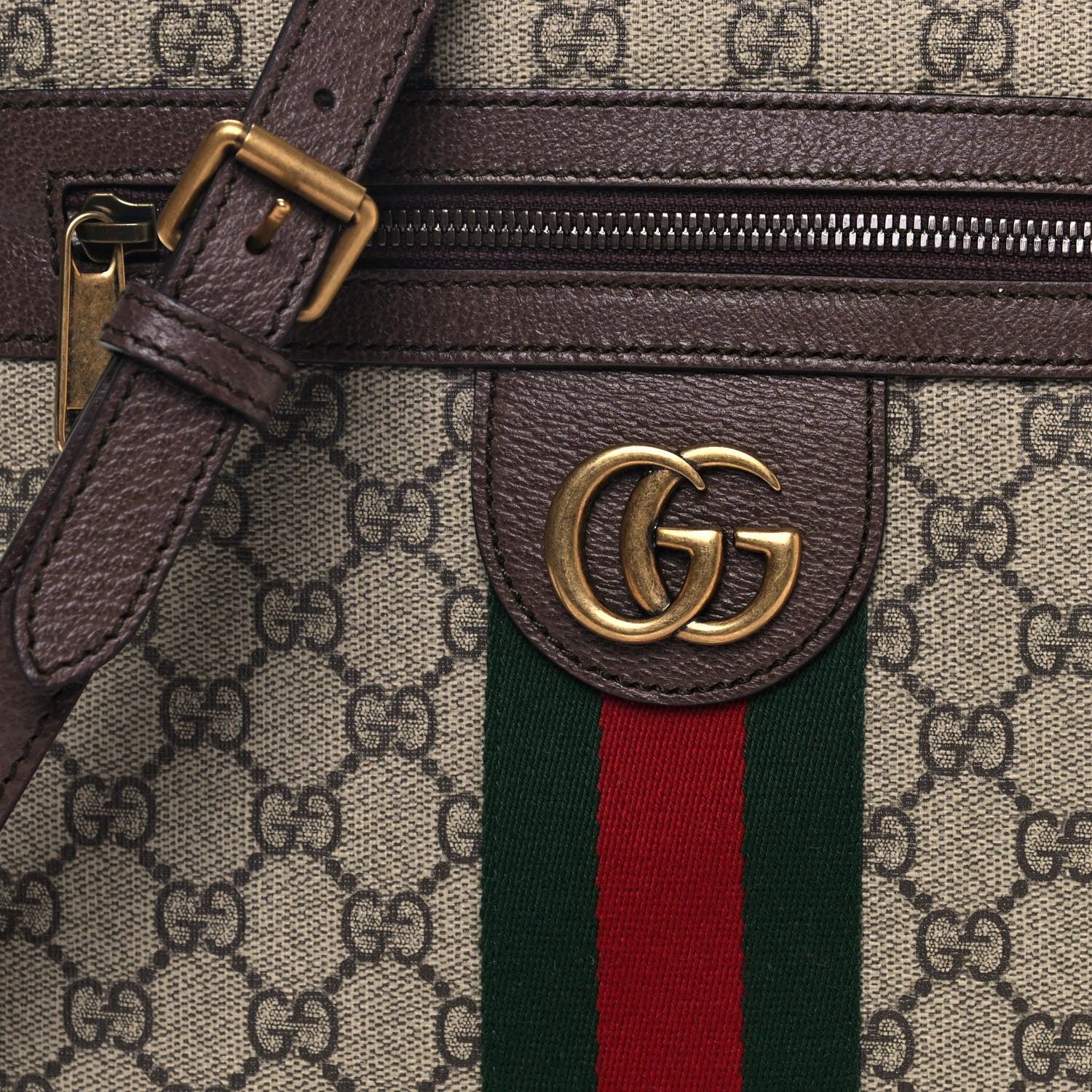 Gucci GG Supreme Monogram Web Small Ophidia Messenger Bag Brown 8 of 14