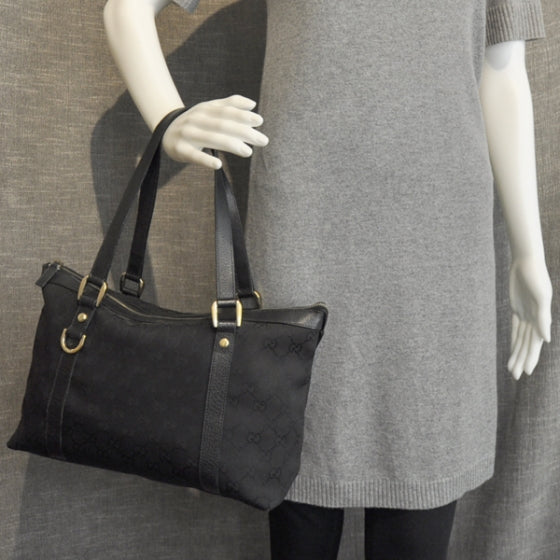 Gucci Monogram Abbey Medium Tote Black 3 of 12