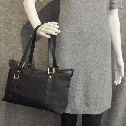 Gucci Monogram Abbey Medium Tote Black 3 of 12