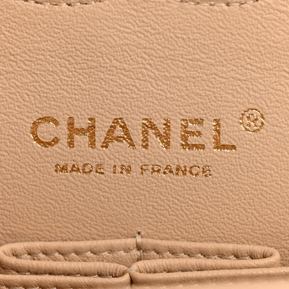 Chanel Lambskin Quilted Medium Double Flap Beige 6 of 12