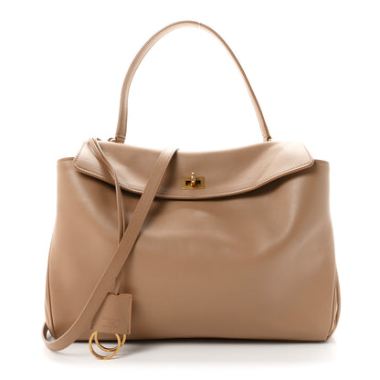 Balenciaga Smooth Calfskin Medium Rodeo Top Handle Handbag Latte 2 of 19