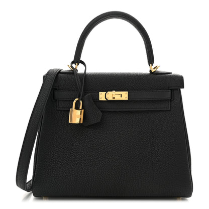 Hermes Togo Kelly Retourne 25 Black 1 of 11