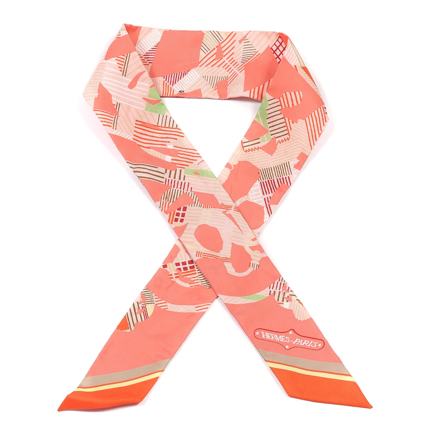 Silk Cavalcadour Morning Twilly Saumon Orange Vert