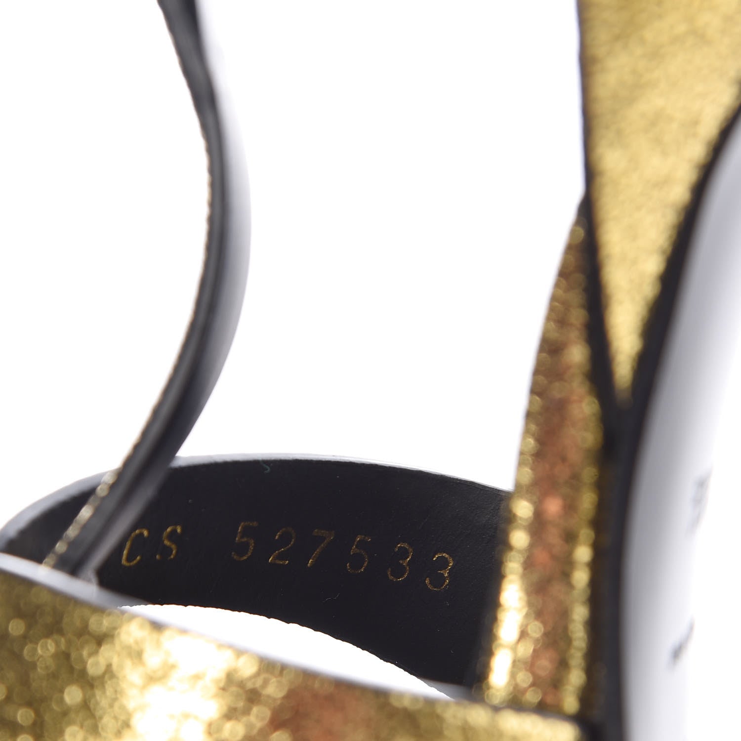 Saint Laurent Metallic Crackled Calfskin Tribute 105 Platform Sandals 36.5 Black Gold 10 of 11