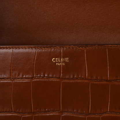 Celine Calfskin Crocodile Embossed Medium Tassel Bag Tan 7 of 11