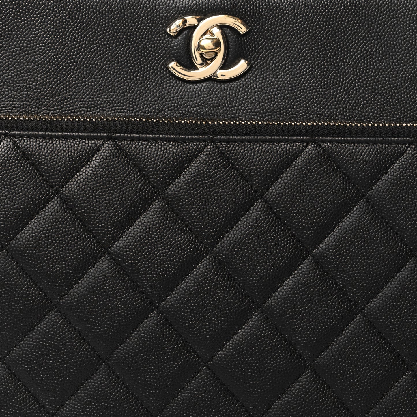 Caviar Quilted Large Business Affinity Shopping Bag Black