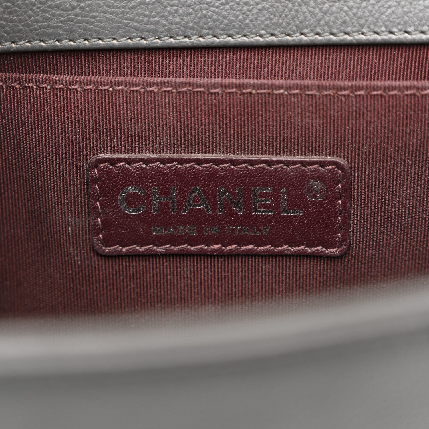 Chanel Calfskin Double Stitch Medium Boy Flap Grey 6 of 16