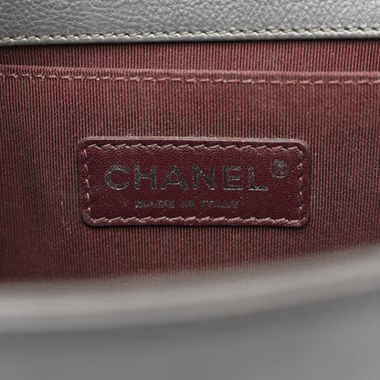 Chanel Calfskin Double Stitch Medium Boy Flap Grey 6 of 16