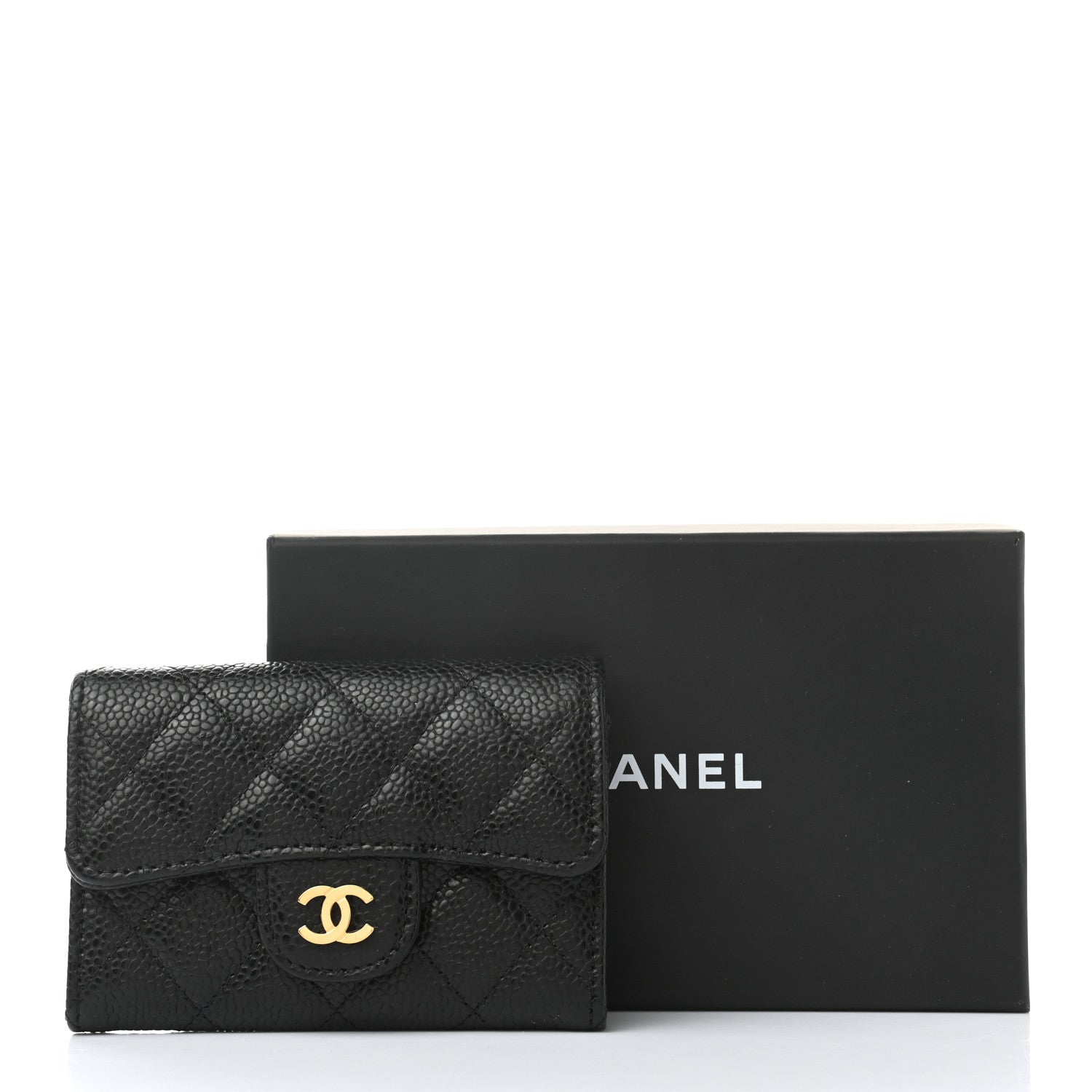 Chanel Caviar Quilted Flap Card Holder Wallet Black 9 of 9