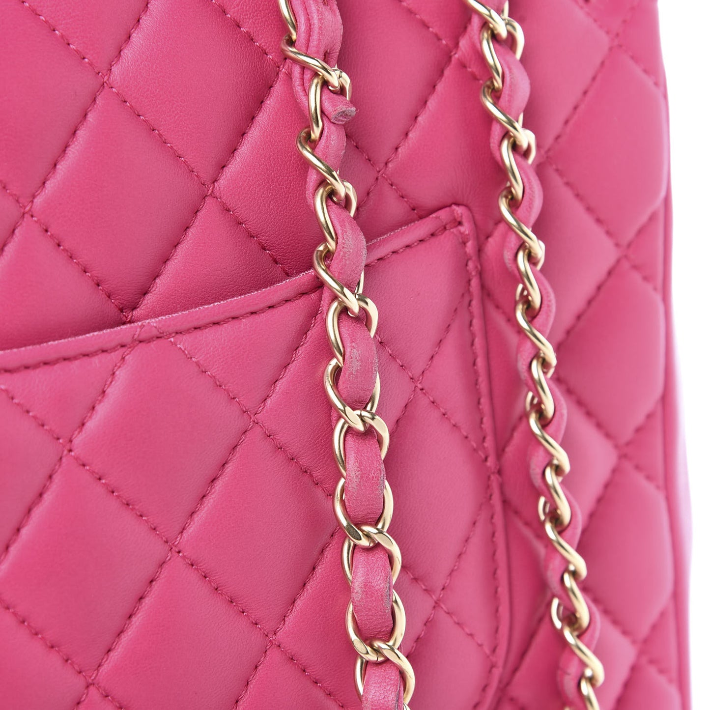 Lambskin Quilted Jumbo Mademoiselle Chic Flap Fuchsia